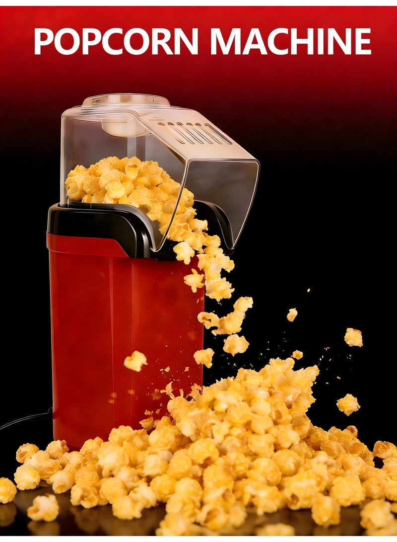 آلة صنع الفشار بالهواء الساخن ، آلة صنع الفشار الكهربائية المنزلية الصغيرة للأطفال ، وعاء داخلي غير لاصق ، لا حاجة للزيت والماء ، مناسب للعائلات والمقاهي والمطاعم والتجمعات ، أحمر - Image 2